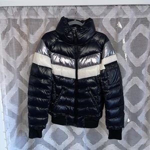 S13 Retro Stripe Bomber Down Puffer Coat